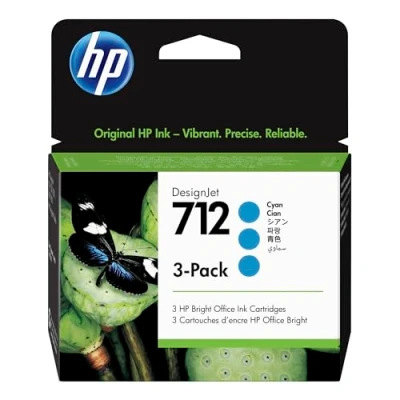 Image de HP 3ED77A (no 712) Cartouche d&#039;encre Cyan 3x Multipack