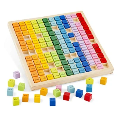 Image de New Classic Toys Times Table Tray, 10511, Multicolore Color, Lean to Count Abacus
