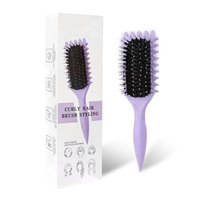 Image de Curl Brush, brosse de coiffage pour définir les boucles, à cheveux peigner et façonner boucles réduire l&#039;étanchéité améliorer unisexe (Violet)