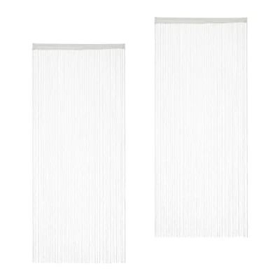 Image de Relaxdays Rideau de Fil, Lot 2, Peut être Raccourci, Passage pour Tringle, 90 x 245 cm, Diff. Tailles, Blanc