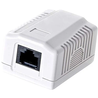 Image de odedo Boîte de jonction CAT 6 Gigabit réseau universelle 1 x RJ 45 pour transmission Blanc pur RAL9010, AWG 22 26 également PoE Power over Ethernet LAN
