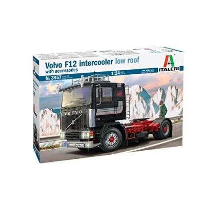 Image de ITALERI 3957 Volvo F12 Intercooler Low Roof with Accessories, échelle 1:24, Plastic Kit, Modèle en Plastique à Monter, modélisme, IT3957, Multicolore