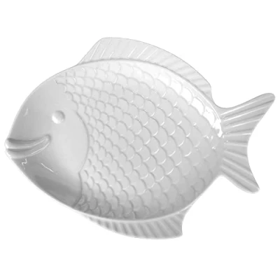 Image de Holst Porzellan Fish Nemo Lot de 50 Assiettes à Poisson en Porcelaine Blanc 49 x 30,5 6,1 cm 1,7 l