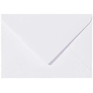 Image de 25 enveloppes B6 DIN (12,5 x 17,6 cm) Blanc polaire, technique de fermeture : freu chtkl Fermeture avec Rabat triangulaire Grammage : 120 g/m²