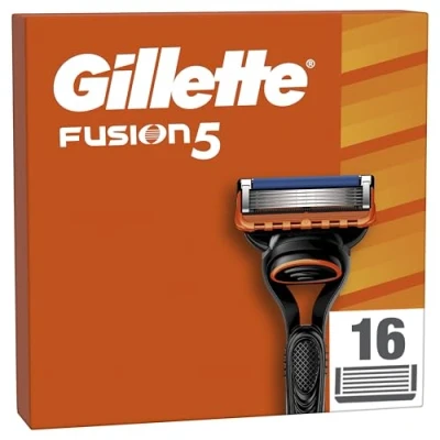 Image de Gillette Fusion5 16 Recharges De Lames Rasoir, Avec Bande Lubrifiante Pour Une Glisse Fluide Et 5 Un Rasage Qui Dure Longtemps