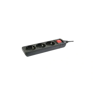 Image de multiprise 3 Prises avec Interrupteur Noir Câble 1,5 M.