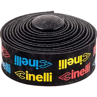 Image de Cinelli Logo Ruban pour Guidon en Velours Jaune/Rouge/Bleu