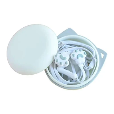 Image de Écouteurs intra auriculaires filaires avec prise jack 3,5 mm et boîte de rangement pour smartphones iOS Android, ordinateurs portables, jeux, etc. Blanc