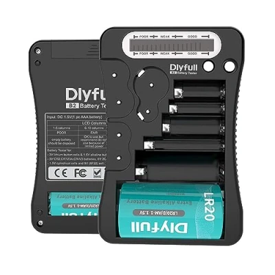 Image de Testeur de batterie LCD universel DLYFULL pour piles AA, AAA, C, D, 9 V numérique CR123A, CR2, CRV3, 2CR5, CRP2 bouton 1,5 et 3