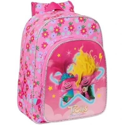 Image de TROLLS 3 sac à dos scolaire pour enfants animés, enfant, enfants, adaptable au chariot, idéal les d&#039;âge scolaire, confortable et polyvalent, qualité