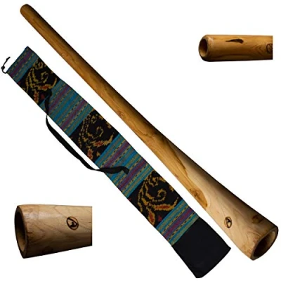 Image de Australian Treasures DIDGERIDOO: Natural Wood 120cm incluant un sac de didgeridoo