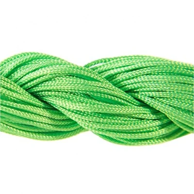 Image de 25 Mètres Fil Nylon Cordon bijoux 1 mm pour bracelet perles Shamballa tibétain Vert fluo