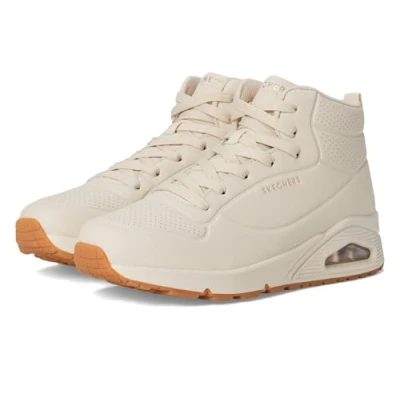 Image de Skechers UNO Baskets montantes, Femme, Taille: 38, Ecru Polyuréthane