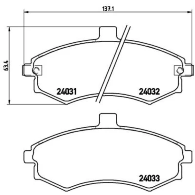 Image de BREMBO P 30 020 Jeu de plaquettes frein avec indicateur d&#039;usure sans accessoires HYUNDAI: Matrix, Elantra III 5 portes, Berline