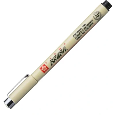 Image de SAKURA Pigma BRUSH Stylo pinceau noir (#49) Marqueur pigmenté avec pointe 1 pièce