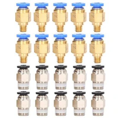 Image de 20 Pcs Imprimante 3D Raccord Pneumatique PC4 M6 Push To Connect + M10 Kit D&#039;Accessoires de Rapide Droit pour Ender 3