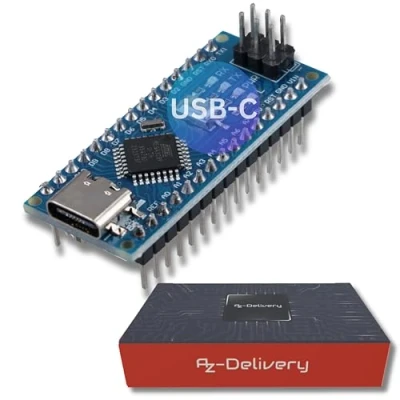 Image de AZDelivery 1 Carte AZ Nano V3 avec Port USB C Atmega328 CH340 déjà soudée, Version améliorée e Book!
