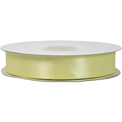 Image de Bobine de ruban satin double face, 25 mm x 50 m Jaune clair