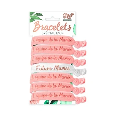 Image de THE REPLICANT Pack Bracelets Enterrement Vie de Jeune Fille EVJF / 6 Roses 1 Blanc/Taille Unique