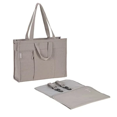 Image de LÄSSIG Baby Sac à Langer avec Matelas Langer, Fixation pour Poussette, Production Durable/GRE Tote Up Bag Taupe
