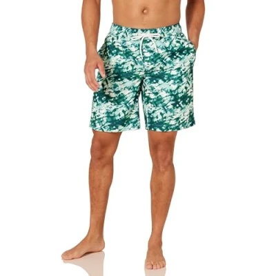Image de Amazon Essentials Short De Bain 22,9 cm À Séchage Rapide Et Coupe Décontractée couleurs abandonnées Homme, Vert des Mers du Sud Tie dye, M