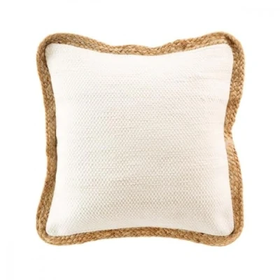 Image de douceur d&#039;intérieur, Coussin Déhoussable (45 x 45 cm) Akina Naturel, Coton &amp; Polyester avec Jute