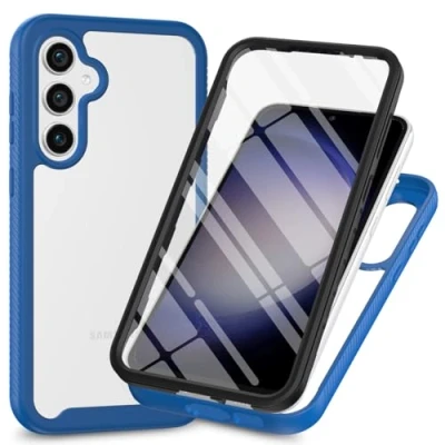 Image de XINNI Coque pour Samsung Galaxy S24 Plus 5G Antichoc Housse avec Protège écran, 360 Degrés Full Body Etui Solide Double Face Bumper Portable Transparent