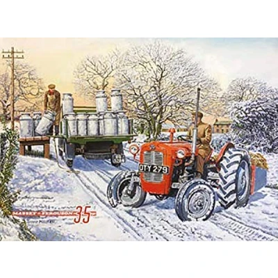 Image de Original Massey Ferguson 35 Tracteur en Neige Petit Métal Signe 200mm x 150mm