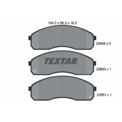 Image de TEXTAR 2364901 Jeu de plaquettes frein avec indicateur d&#039;usure KIA: Carnival 2, I