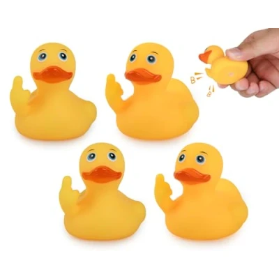 Image de ds. distinctive style Lot de 4 canards en caoutchouc jaune 5,4 cm Décoration voiture amusante Pour tableau bord
