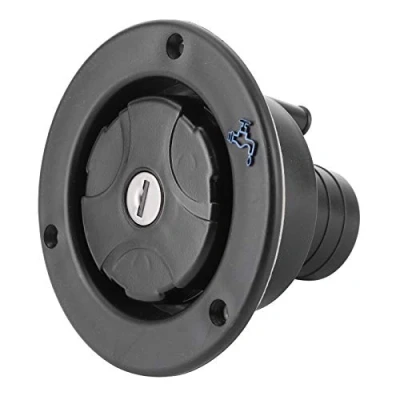 Image de Remplissage d&#039;eau de RV, Bouchon d&#039;entrée par gravité Port verrouillable étanche Noir pour Camping Car Caravane RV