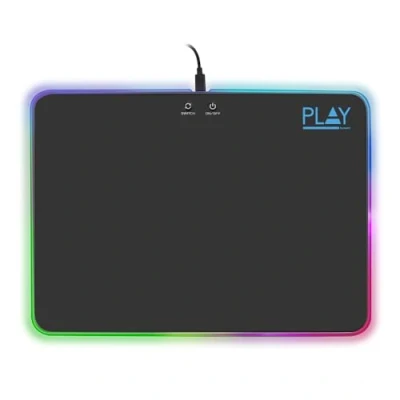 Image de Tapis de souris jeu Ewent PL3341 Noir Alimenté par USB Base antidérapante Effets lumineux RGB