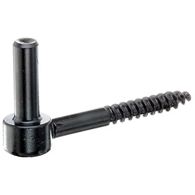 Image de Alberts 306618 Gond à visser crochet en J, avec filetage coupé laquée noire cote axe Ø12 mm longueur 105