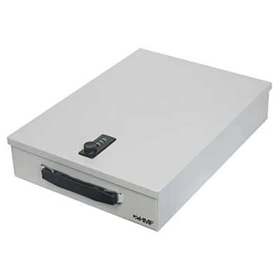 Image de HMF 1413 07 Cassette à documents verrouillable avec serrure combinaison DIN A4 Gris clair