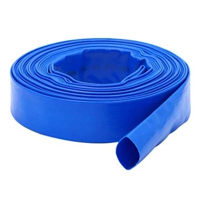 Image de Tuyau de pompe refoulement d&#039;eau plat 20 m x 32 mm, PVC renforcé avec polyester, bleu