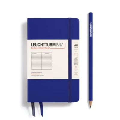 Image de LEUCHTTURM1917 372359 Carnet Pocket A6, Couverture rigide, 187 pages numérotées, Ink, ligné