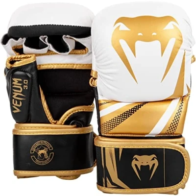 Image de Venum Challenger 3.0 Gants de Sparring Mixte Adulte, Blanc/Noir/Or, M