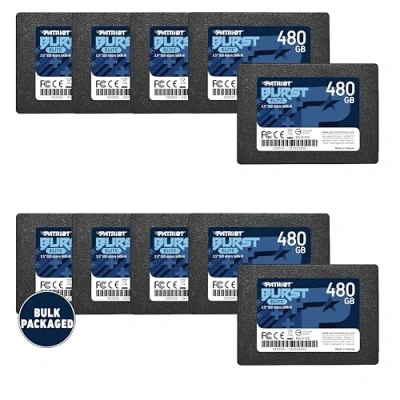 Image de Patriot Memory Burst Elite SATA 3 480 Go SSD 2,5 Pouces Disque Dur à état Solide Interne emballé en Gros 10 pièces PBE480GS25SSD0B
