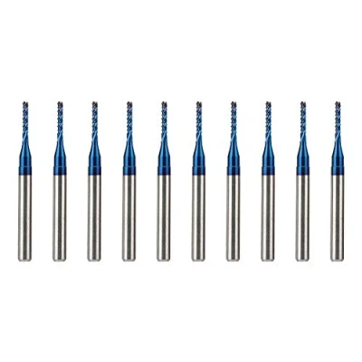 Image de Lot de 10 fraises à queue en carbure Blue Corn Cutter CNC PCB Outil fraisage (1,4 mm)