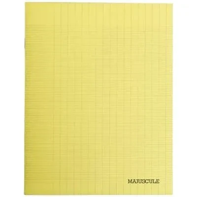 Image de Majuscule cahier Piqures Grand Carreaux Polypropylene 17x22 64p 90g Jaune