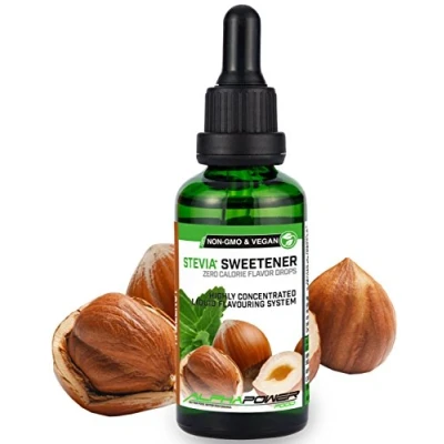 Image de ALPHAPOWER FOOD Stévia Gouttes de noisette arôme alimentaire naturel I Édulcorant Liquide très concentré 1 x 50 ml. flavour Stevia drops, Flavdrops