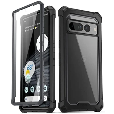 Image de Poetic Guardian Coque Compatible avec Pixel 7 Pro 5G, Protection d&#039;écran intégrée Identification d&#039;empreintes digitales, de intégrale Hybride Antichoc Robuste, Noir/Transparent