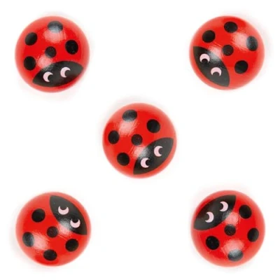 Image de Nene Toys Set de 5 Pièces Remplacement en Bois pour Le Jeu d&#039;Association Coccinelle Coccinelles Artisanales Qualité [Idéal Les Perdues]