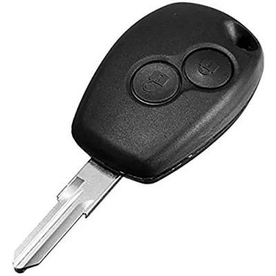 Image de Clé Plip Compatible avec Dacia Logan Sandero Duster Lodgy 2 Boutons Lame sans Trou Coque boitier de Télécommande @Pro