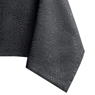 Image de AmeliaHome Nappe Effet Lotus déperlant Polyester Anthracite Gaia 110x110 cm