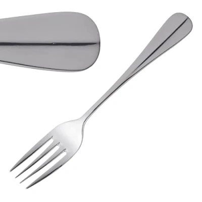 Image de Olympia Baguette Fourchette de Table en Argent 210mm Couverts Service Acier Inoxydable 18/0 avec Motif Lignes Distinctes Paquet 12