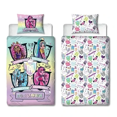Image de Character World Monster High Parure de lit Simple avec Housse Couette réversible Double Face Motif féroce taie d&#039;oreiller Assortie Parfait pour Chambre d&#039;enfant Polycoton