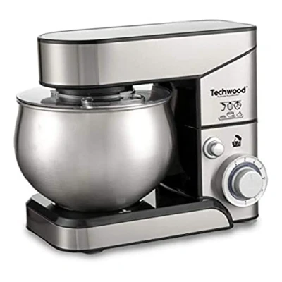 Image de Techwood TRO 1050, Robot Pâtissier, Pâtissier Multifonctions avec Bol en Acier 5 L, 1000 W, INOX