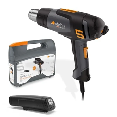 Image de Steinel Décapeur thermique HM 2120 E Car Wrapper Set, y compris scanner de température et câble 7,5 m, pistolet à air chaud 2200 W, 80 650C
