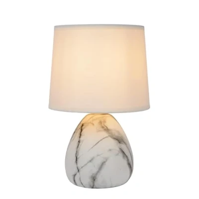 Image de LUCIDE Marmo Lampe de Table Ø 16 cm 1 x E14 Blanc 47508/81/31